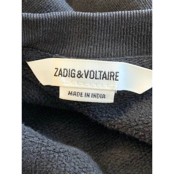 Zadig & Voltaire Women's Upper Gradient Love Strass Sweatshirts Black Size M - Picture 4 of 6